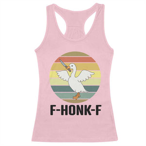 F Honk F Goose With Knife Racerback Tank Top Funny Chaotic Meme Gift TS12 Light Pink Print Your Wear