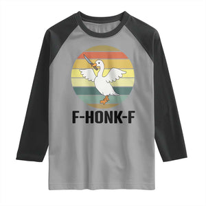 F Honk F Goose With Knife Raglan Shirt Funny Chaotic Meme Gift TS12 Sport Gray Black Print Your Wear