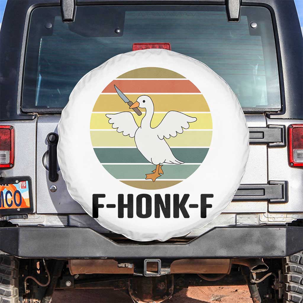 F Honk F Goose With Knife Spare Tire Cover Funny Chaotic Meme Gift TS12 No hole White Print Your Wear