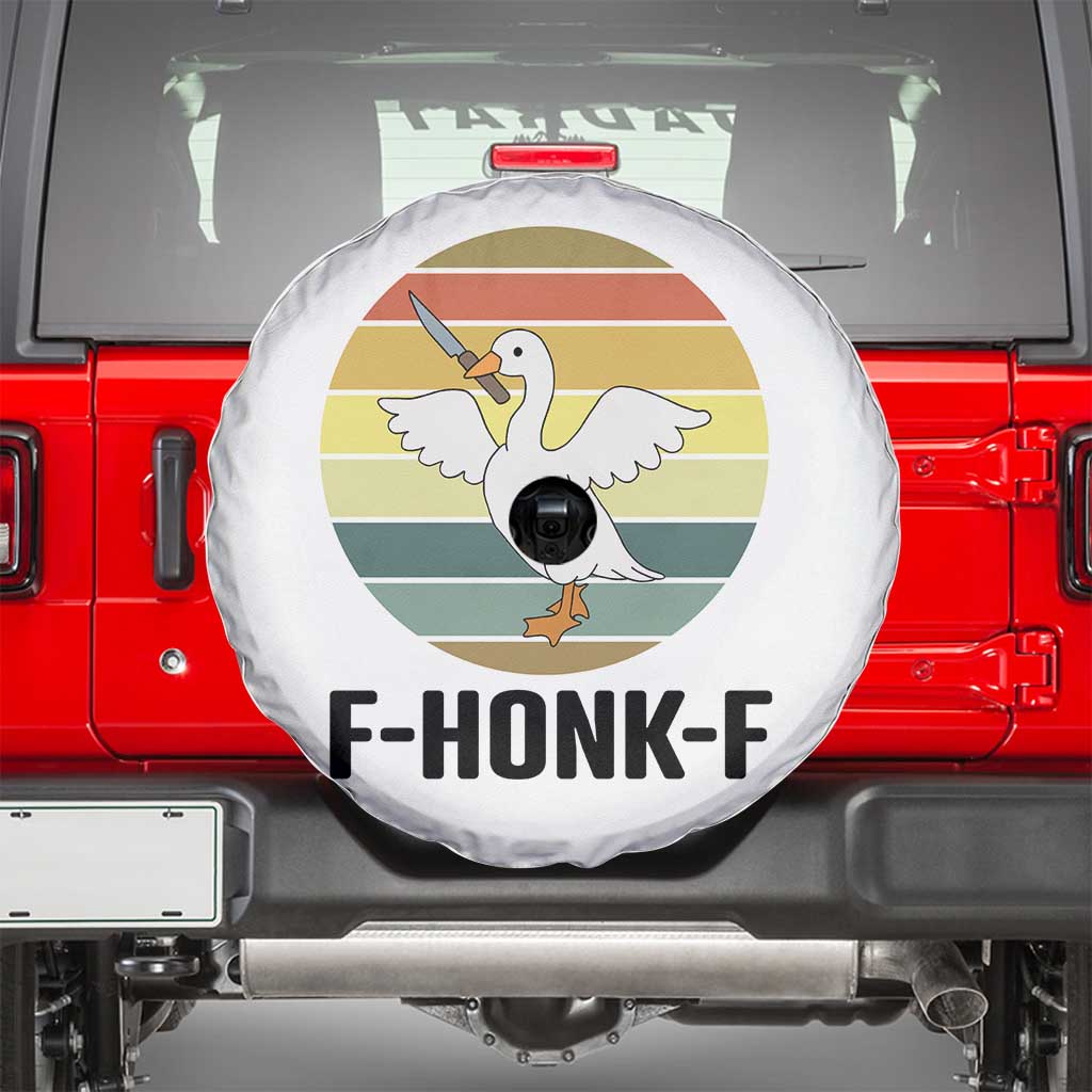 F Honk F Goose With Knife Spare Tire Cover Funny Chaotic Meme Gift TS12 White Print Your Wear
