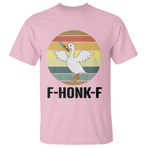 F Honk F Goose With Knife T Shirt Funny Chaotic Meme Gift TS12 Light Pink Print Your Wear