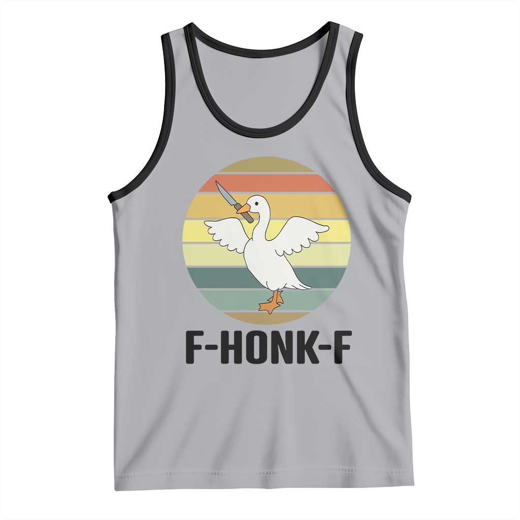 F Honk F Goose With Knife Tank Top Funny Chaotic Meme Gift TS12 Athletic Heather Black Print Your Wear