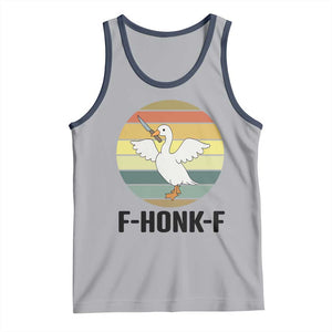 F Honk F Goose With Knife Tank Top Funny Chaotic Meme Gift TS12 Athletic Heather Navy Print Your Wear