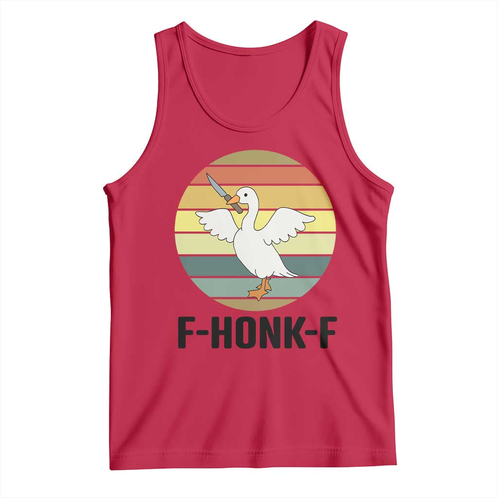 F Honk F Goose With Knife Tank Top Funny Chaotic Meme Gift TS12 Red Print Your Wear