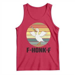 F Honk F Goose With Knife Tank Top Funny Chaotic Meme Gift - Print Your Wear