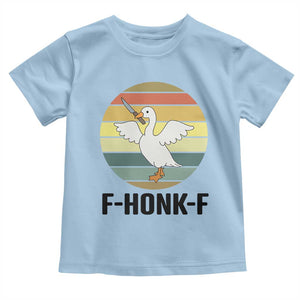 F Honk F Goose With Knife Toddler T Shirt Funny Chaotic Meme Gift TS12 Light Blue Print Your Wear
