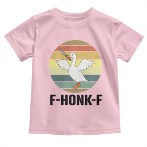 F Honk F Goose With Knife Toddler T Shirt Funny Chaotic Meme Gift TS12 Light Pink Print Your Wear