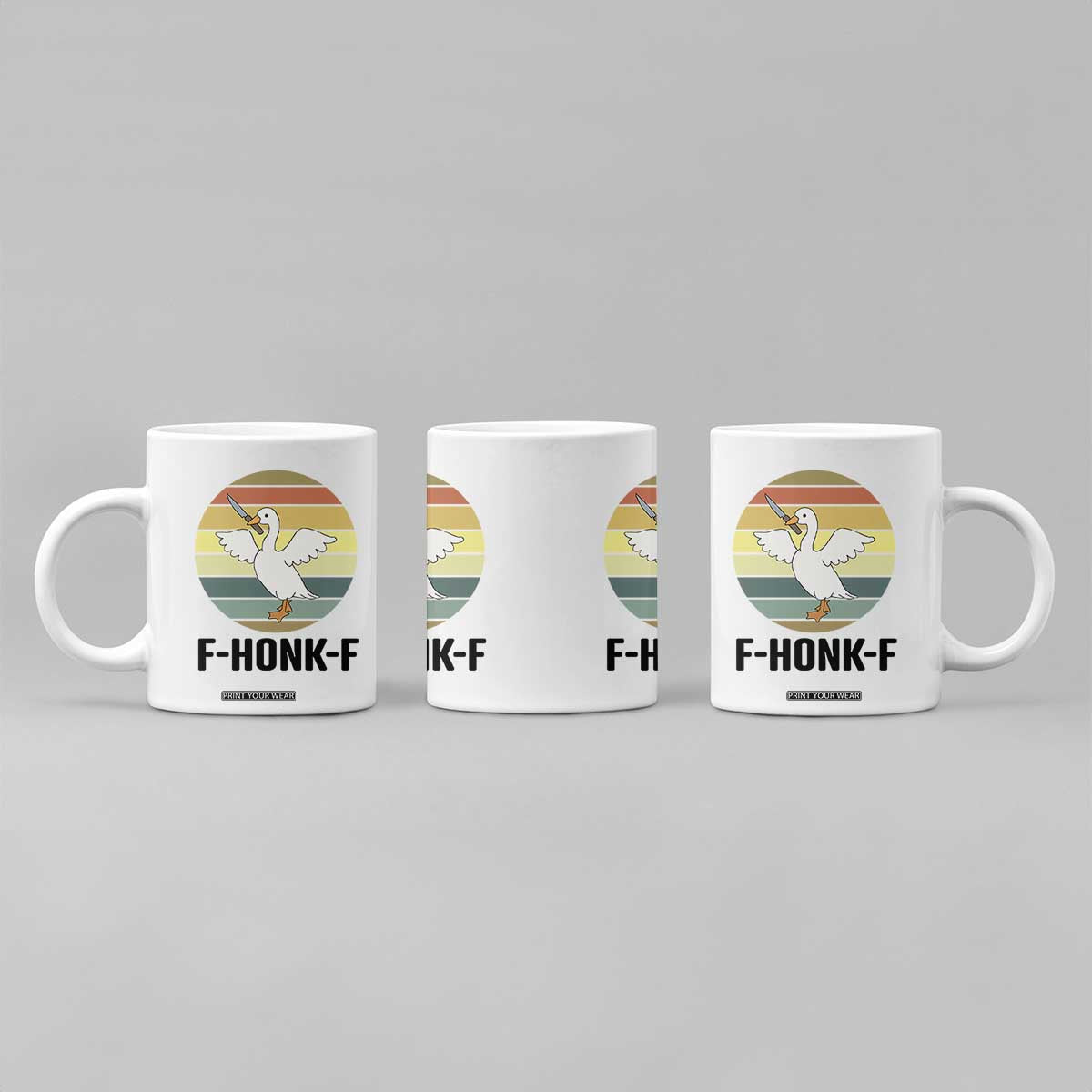 F Honk F Goose With Knife Coffee Mug Funny Chaotic Meme Gift TS12 Print Your Wear