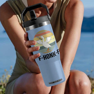 F Honk F Goose With Knife Flip Straw Tumbler Funny Chaotic Meme Gift TS12 One Size: 30 oz Light Blue Print Your Wear