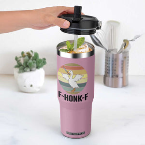 F Honk F Goose With Knife Flip Straw Tumbler Funny Chaotic Meme Gift TS12 One Size: 30 oz Light Pink Print Your Wear