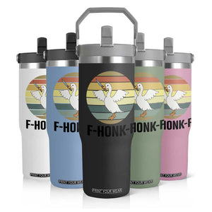 F Honk F Goose With Knife Flip Straw Tumbler Funny Chaotic Meme Gift TS12 Print Your Wear