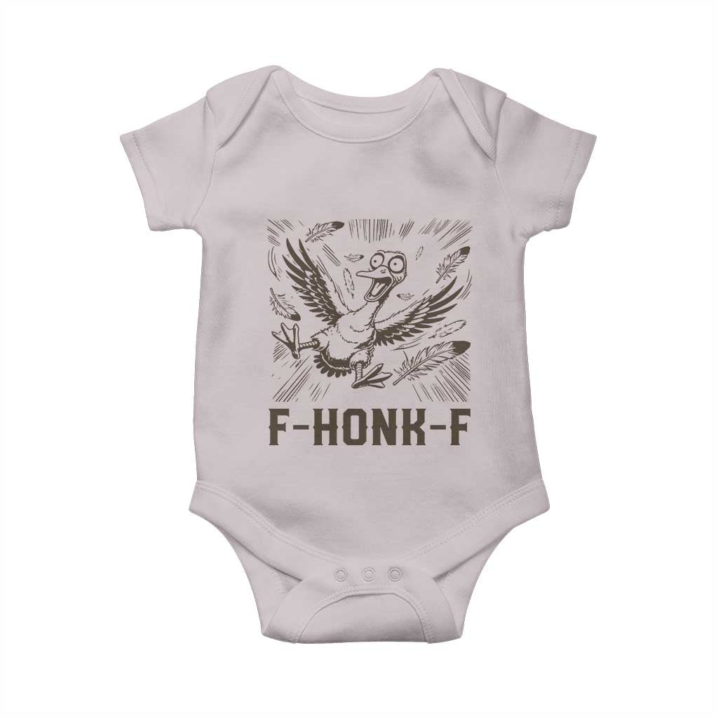 F Honk F Goose Lover Baby Onesie Funny Silly Chaotic Gift TS12 Ice Gray Print Your Wear
