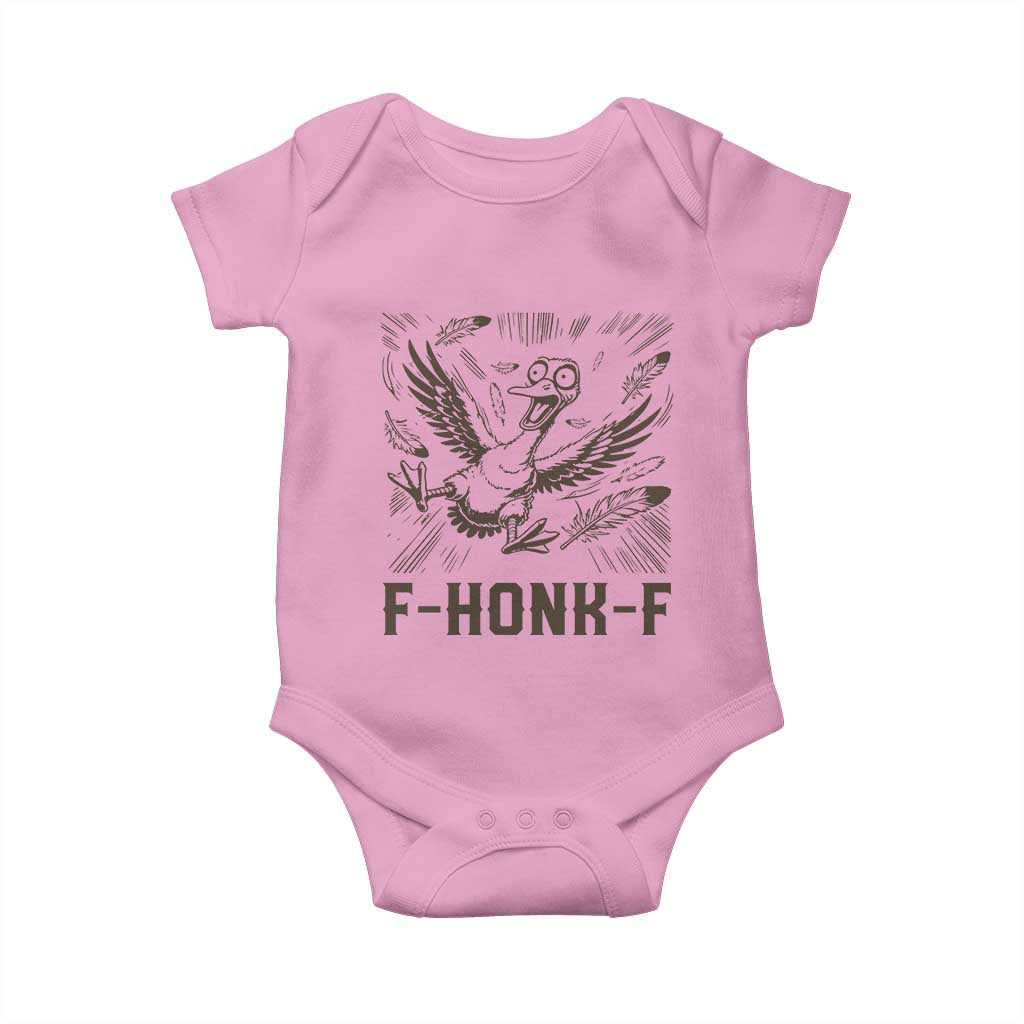 F Honk F Goose Lover Baby Onesie Funny Silly Chaotic Gift TS12 Light Pink Print Your Wear