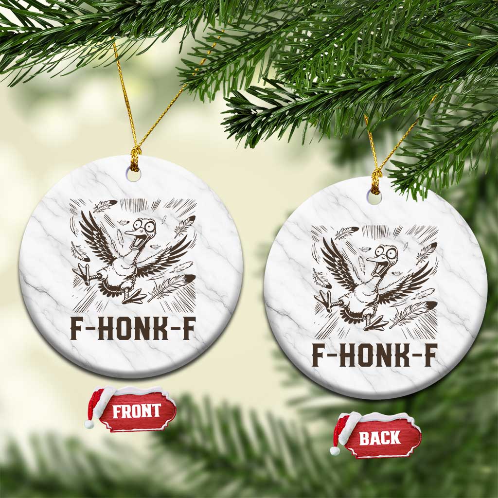 F Honk F Goose Lover Ceramic Ornament Funny Silly Chaotic Gift TS12 1pc White Marble Print Your Wear