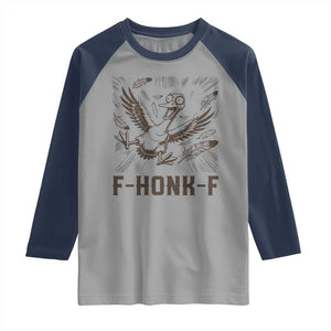 F Honk F Goose Lover Raglan Shirt Funny Silly Chaotic Gift TS12 Sport Gray Navy Print Your Wear