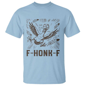 F Honk F Goose Lover T Shirt Funny Silly Chaotic Gift TS12 Light Blue Print Your Wear