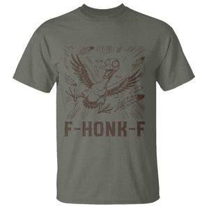 F Honk F Goose Lover T Shirt Funny Silly Chaotic Gift TS12 Military Green Print Your Wear