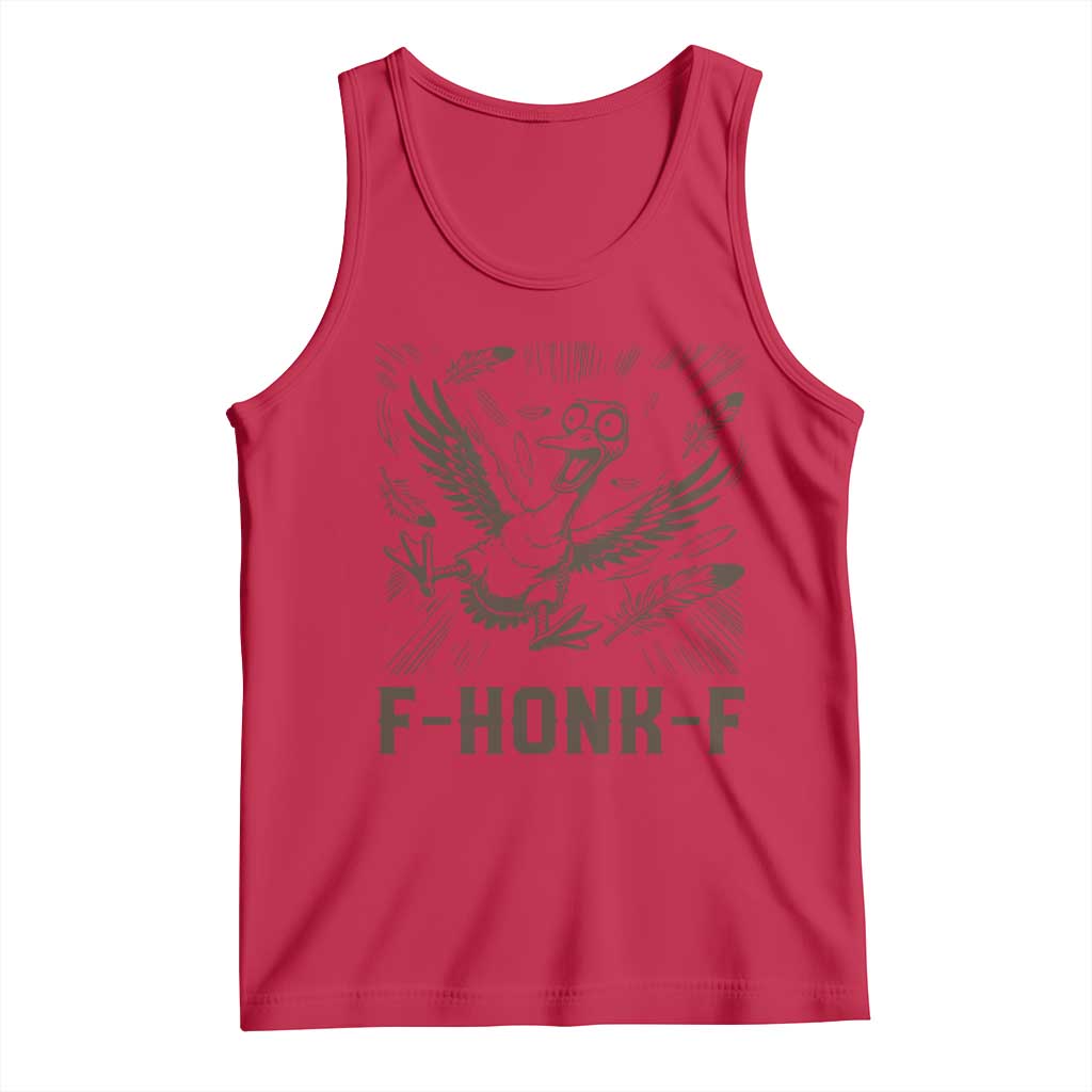 F Honk F Goose Lover Tank Top Funny Silly Chaotic Gift TS12 Red Print Your Wear