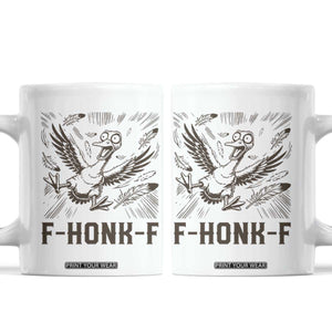 F Honk F Goose Lover Coffee Mug Funny Silly Chaotic Gift TS12 White Print Your Wear