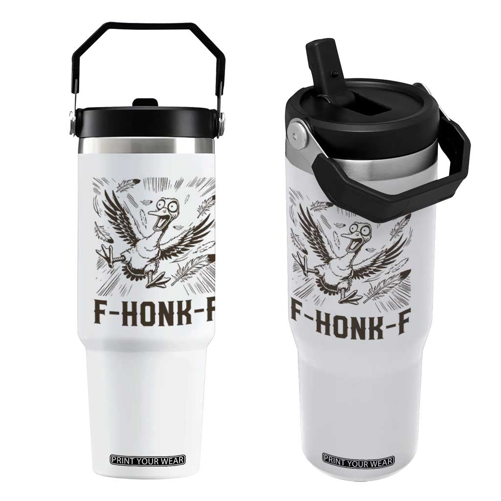 F Honk F Goose Lover Flip Straw Tumbler Funny Silly Chaotic Gift TS12 One Size: 30 oz White Print Your Wear