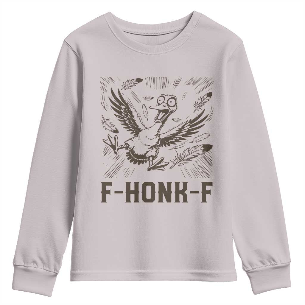 F Honk F Goose Lover Youth Sweatshirt Funny Silly Chaotic Gift TS12 Ice Gray Print Your Wear
