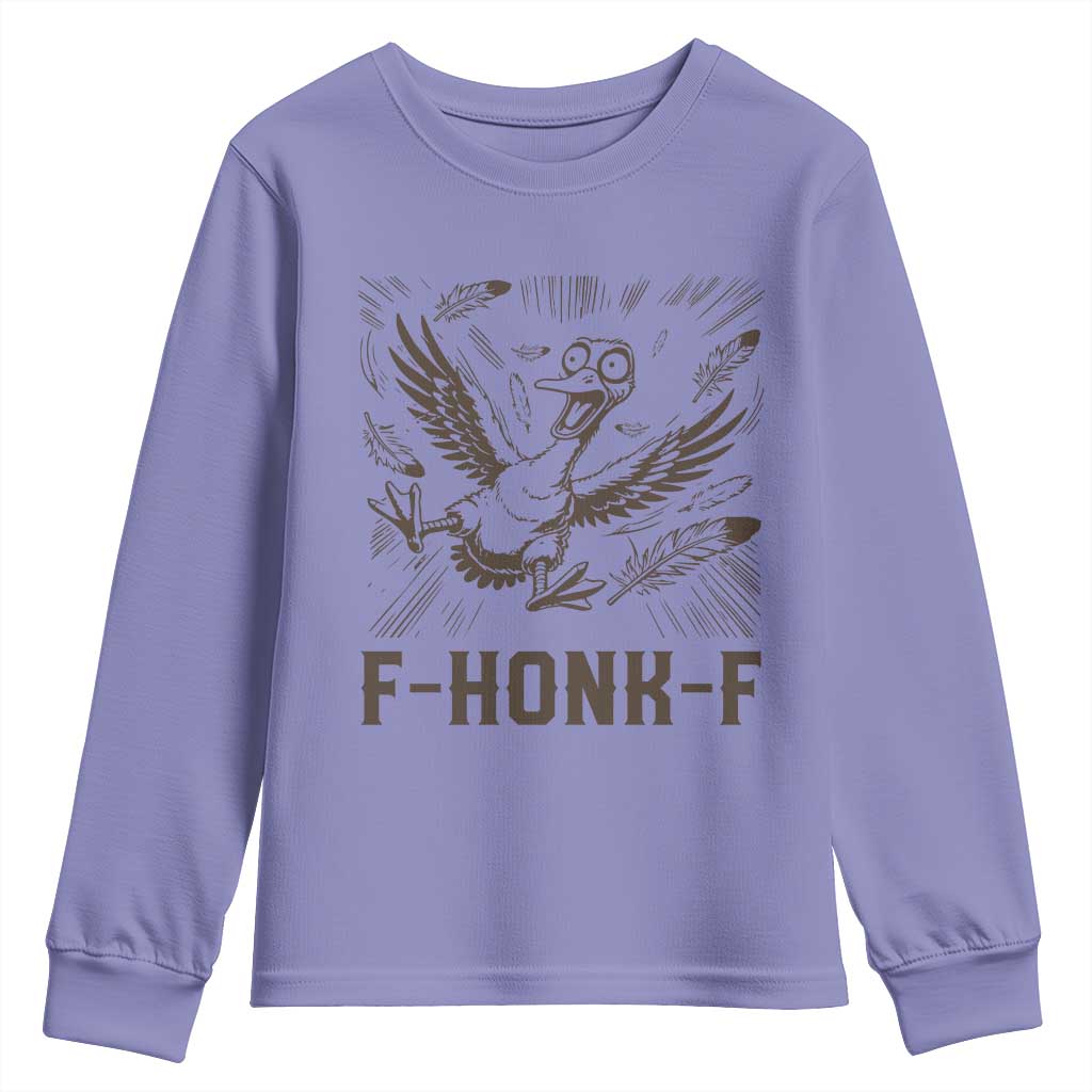 F Honk F Goose Lover Youth Sweatshirt Funny Silly Chaotic Gift TS12 Violet Print Your Wear