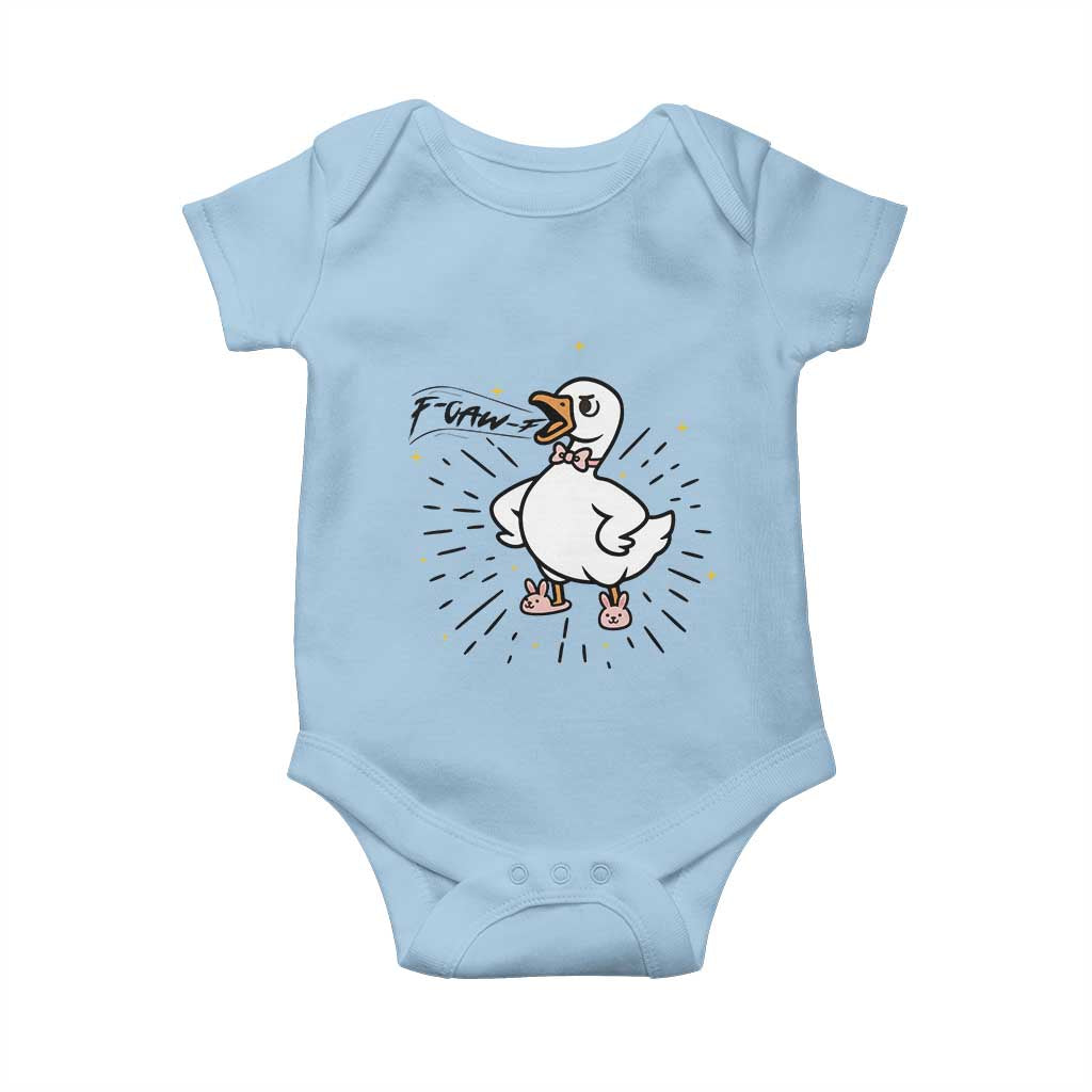 F Caw F Grumpy Goose Baby Onesie Funny Attitude Meme Gift TS12 Light Blue Print Your Wear