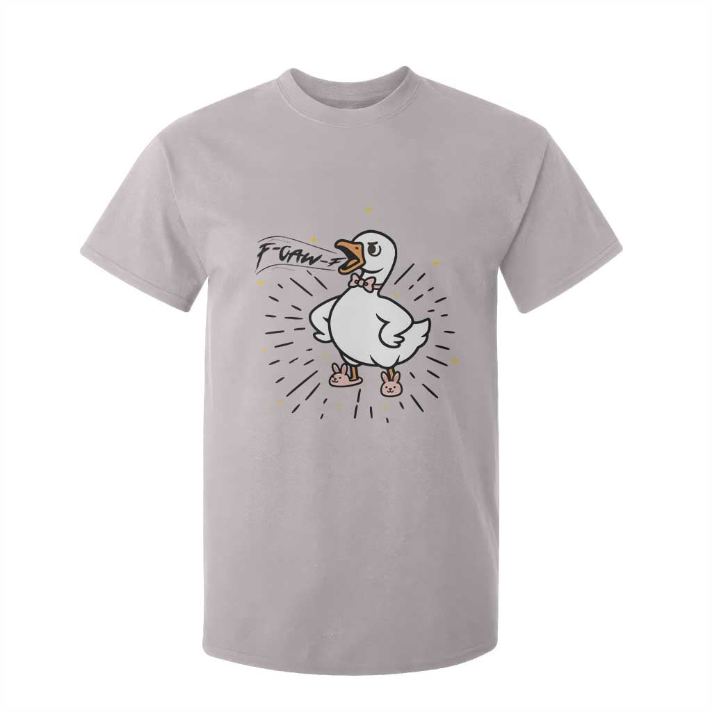 F Caw F Grumpy Goose T Shirt For Kid Funny Attitude Meme Gift TS12 Ice Gray Print Your Wear
