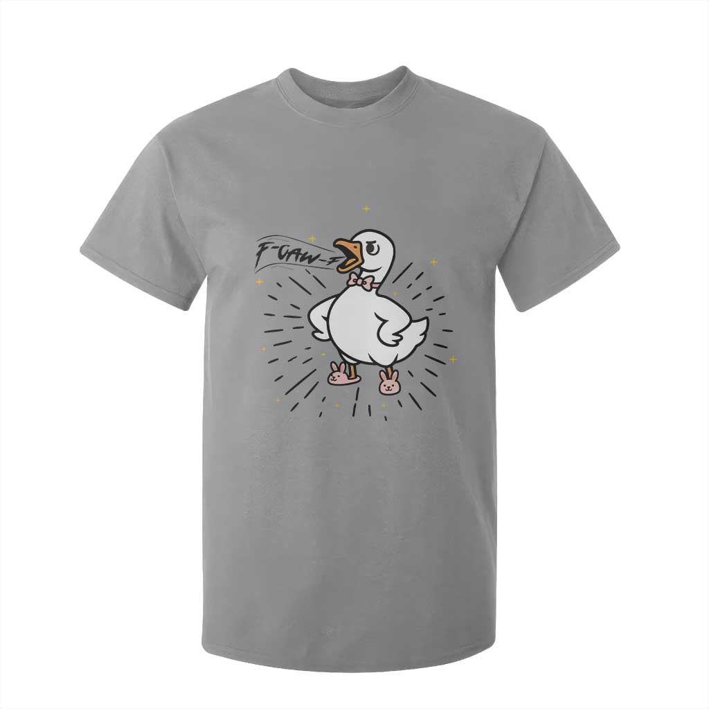 F Caw F Grumpy Goose T Shirt For Kid Funny Attitude Meme Gift TS12 Sport Gray Print Your Wear