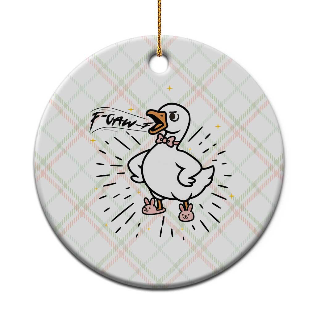F Caw F Grumpy Goose Ceramic Ornament Funny Attitude Meme Gift TS12 1pc Christmas Plaid Print Your Wear