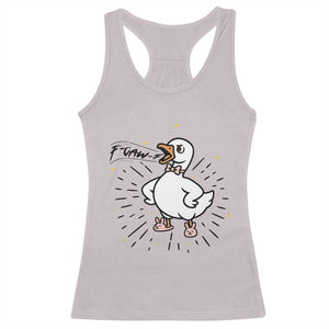 F Caw F Grumpy Goose Racerback Tank Top Funny Attitude Meme Gift TS12 Ice Gray Print Your Wear