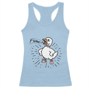 F Caw F Grumpy Goose Racerback Tank Top Funny Attitude Meme Gift TS12 Light Blue Print Your Wear