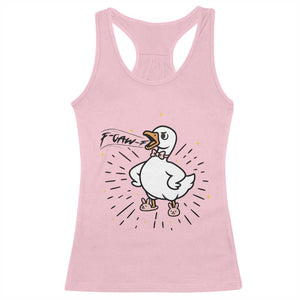 F Caw F Grumpy Goose Racerback Tank Top Funny Attitude Meme Gift TS12 Light Pink Print Your Wear