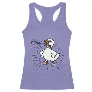 F Caw F Grumpy Goose Racerback Tank Top Funny Attitude Meme Gift TS12 Violet Print Your Wear