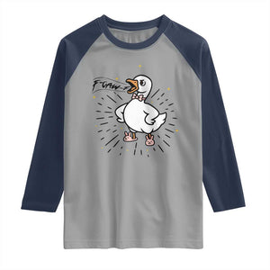 F Caw F Grumpy Goose Raglan Shirt Funny Attitude Meme Gift TS12 Sport Gray Navy Print Your Wear