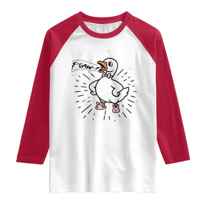 F Caw F Grumpy Goose Raglan Shirt Funny Attitude Meme Gift TS12 White Red Print Your Wear