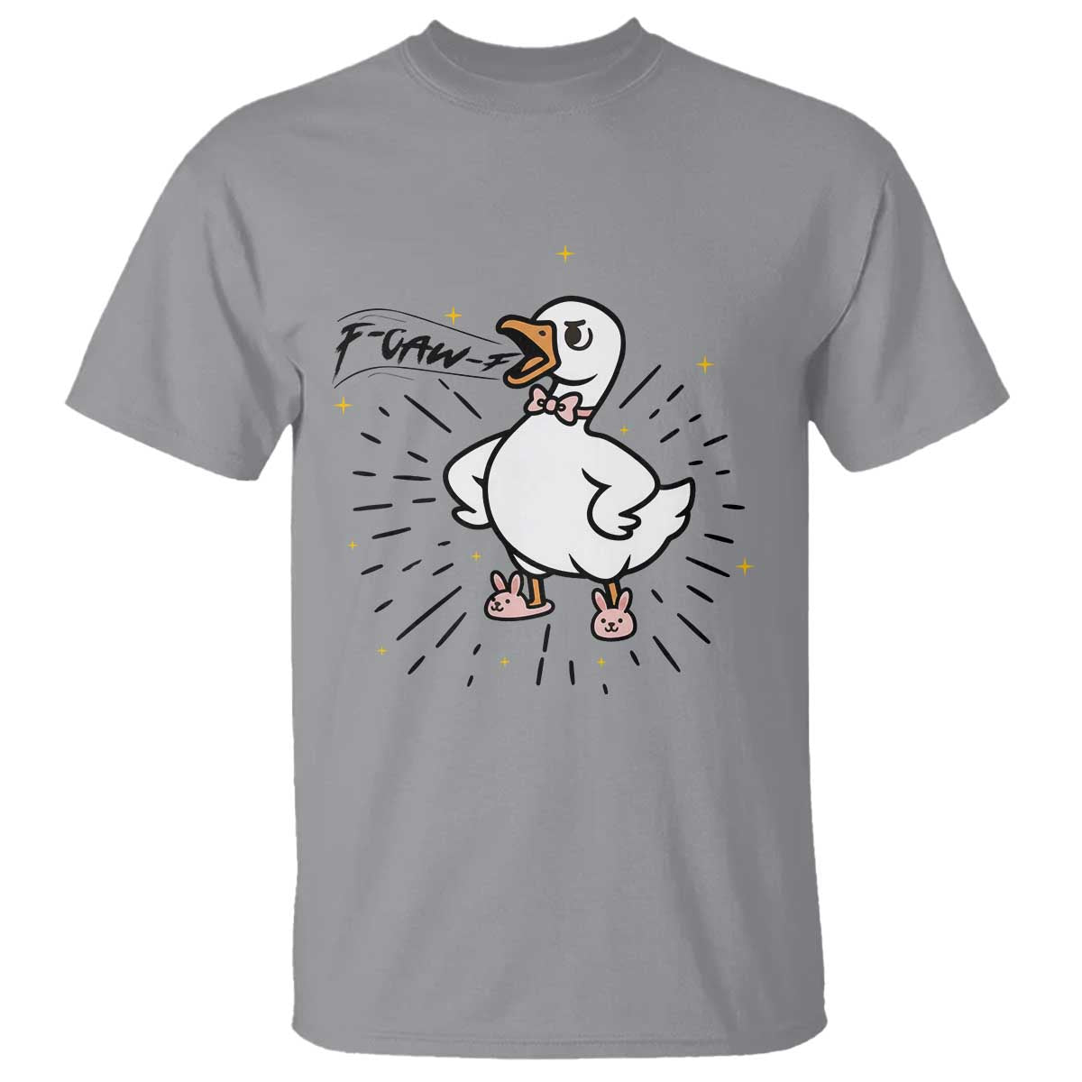 F Caw F Grumpy Goose T Shirt Funny Attitude Meme Gift TS12 Sport Gray Print Your Wear