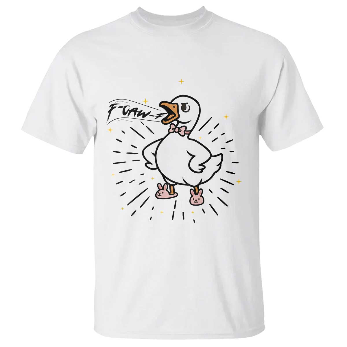 F Caw F Grumpy Goose T Shirt Funny Attitude Meme Gift TS12 White Print Your Wear
