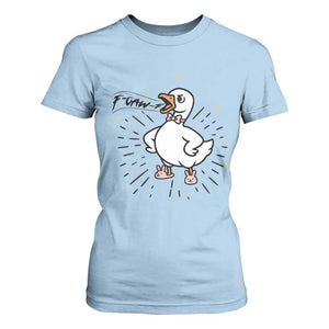 F Caw F Grumpy Goose T Shirt For Women Funny Attitude Meme Gift TS12 Light Blue Print Your Wear