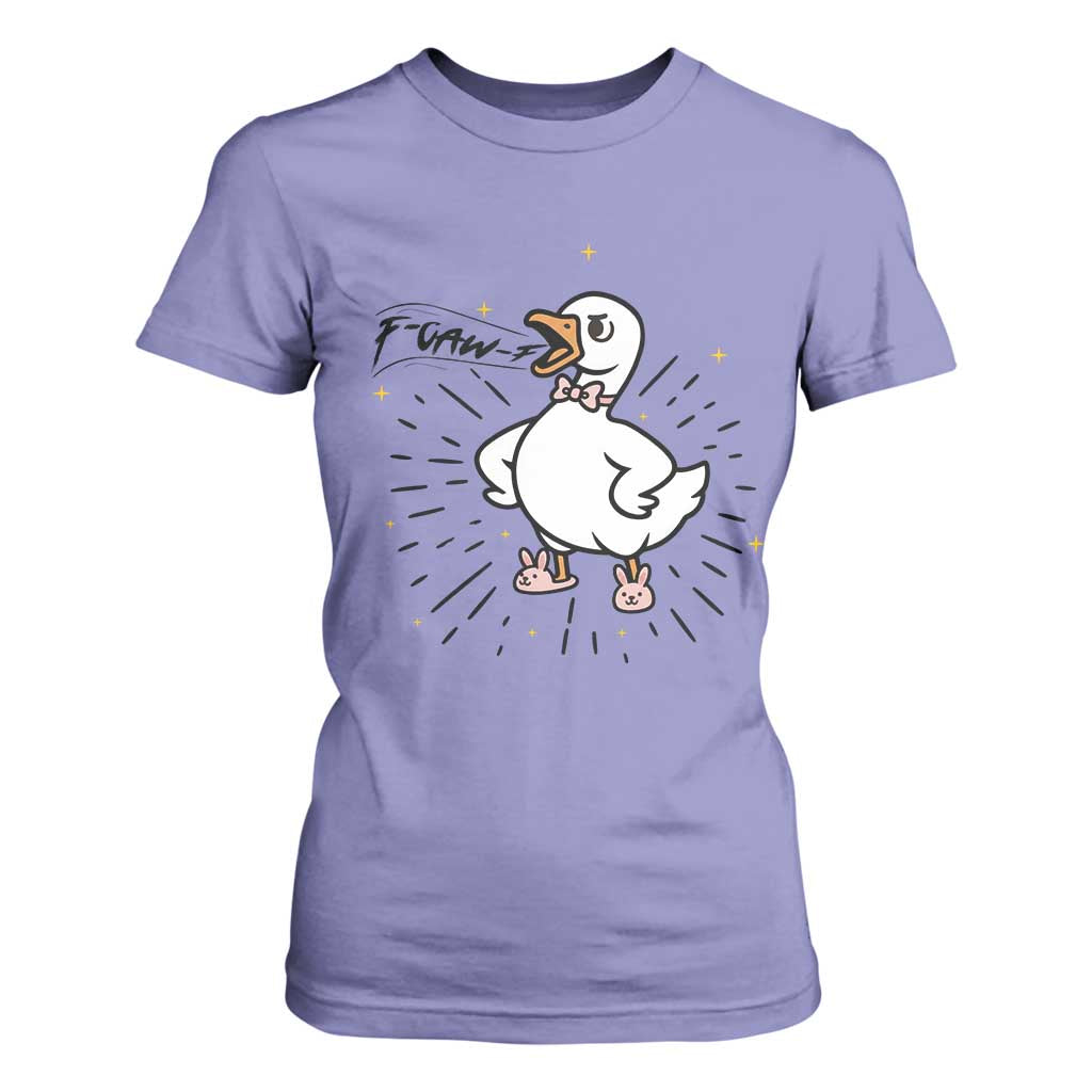 F Caw F Grumpy Goose T Shirt For Women Funny Attitude Meme Gift TS12 Violet Print Your Wear