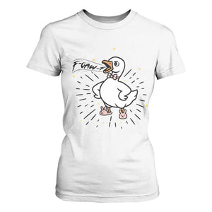 F Caw F Grumpy Goose T Shirt For Women Funny Attitude Meme Gift TS12 White Print Your Wear
