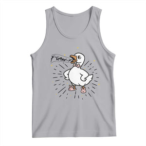 F Caw F Grumpy Goose Tank Top Funny Attitude Meme Gift - Print Your Wear