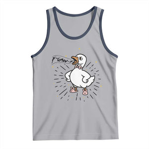 F Caw F Grumpy Goose Tank Top Funny Attitude Meme Gift TS12 Athletic Heather Navy Print Your Wear