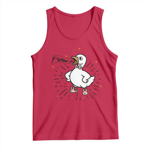 F Caw F Grumpy Goose Tank Top Funny Attitude Meme Gift - Print Your Wear