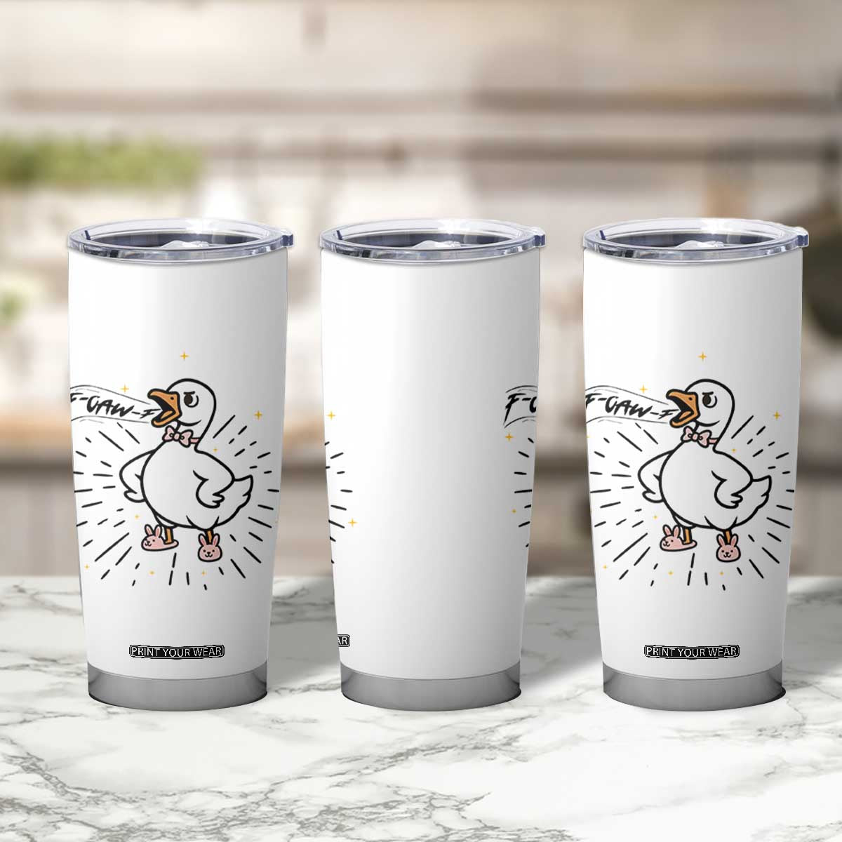 F Caw F Grumpy Goose Tumbler Cup Funny Attitude Meme Gift TS12 Print Your Wear