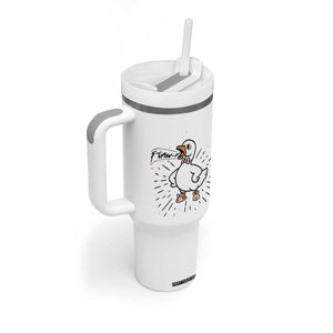 F Caw F Grumpy Goose Tumbler With Handle Funny Attitude Meme Gift TS12 Print Your Wear