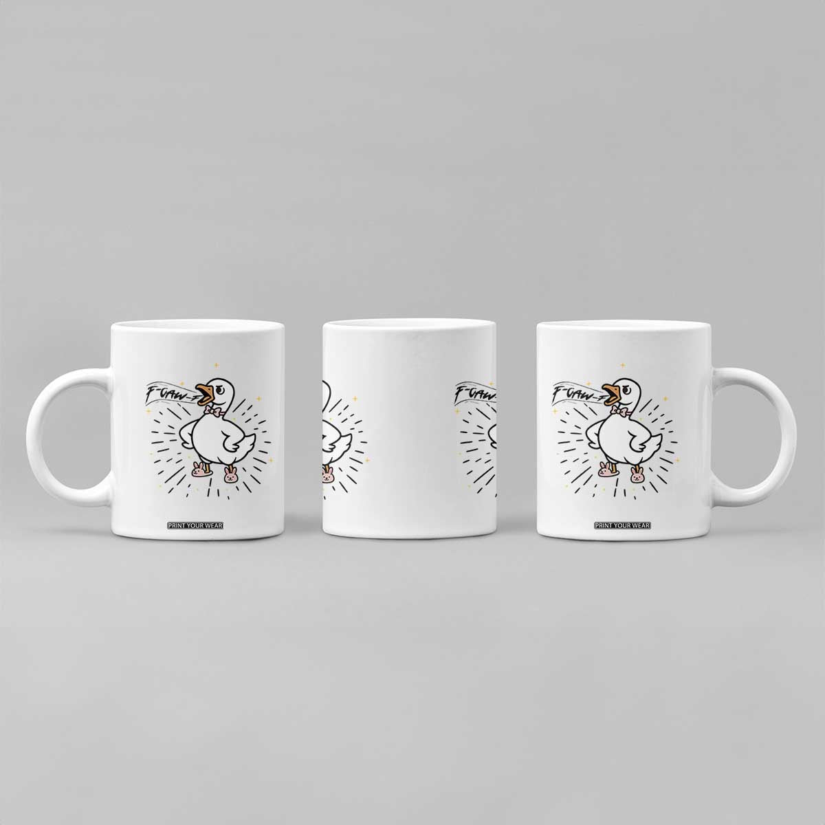 F Caw F Grumpy Goose Coffee Mug Funny Attitude Meme Gift TS12 Print Your Wear