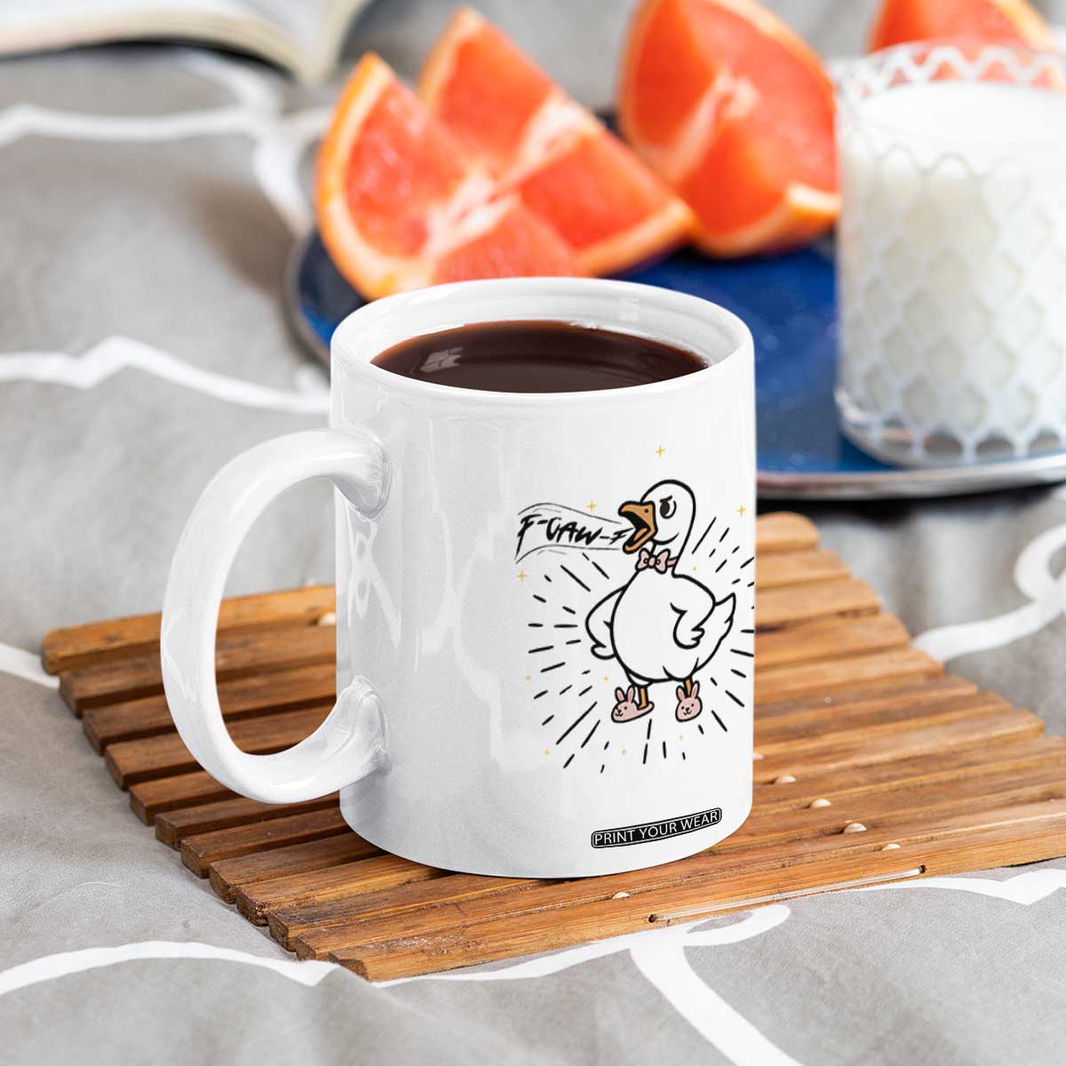 F Caw F Grumpy Goose Coffee Mug Funny Attitude Meme Gift TS12 Print Your Wear