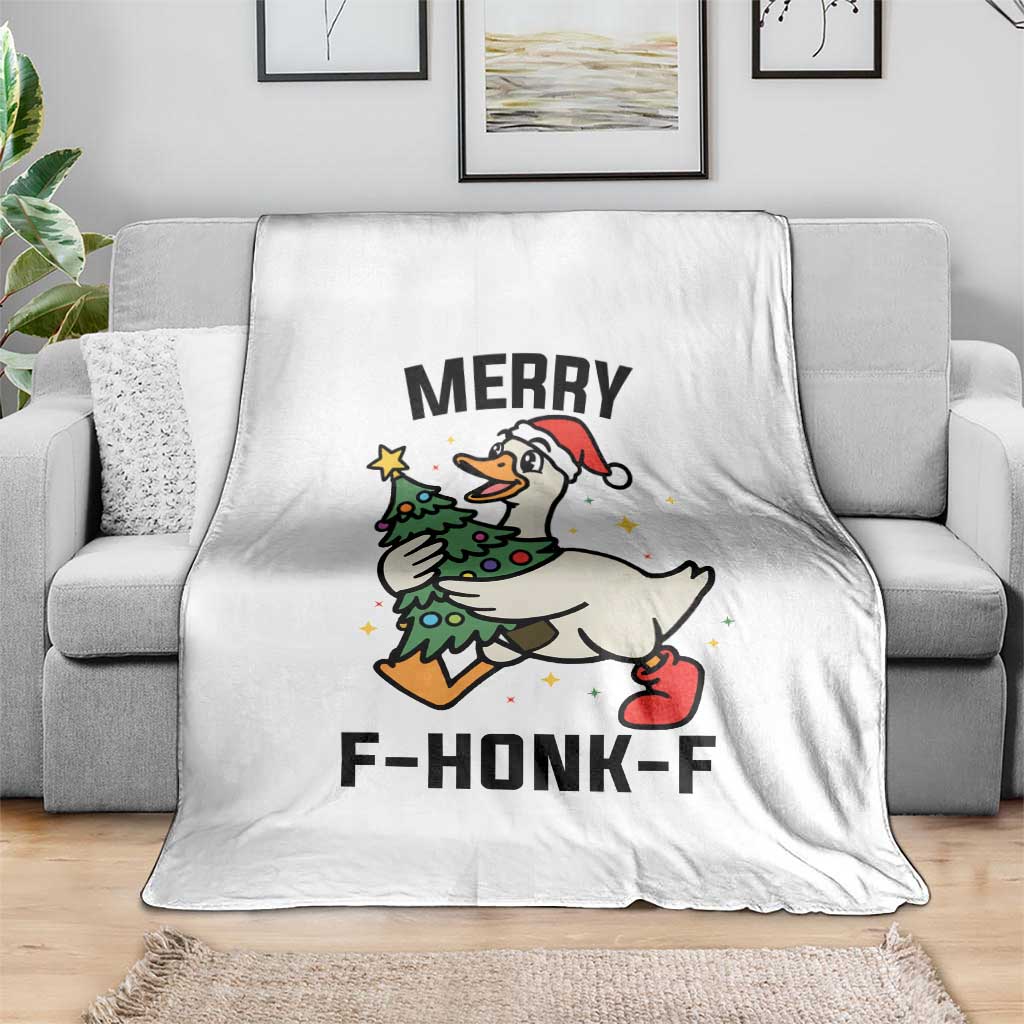 Merry F Caw F Goose Throw Blanket Funny Christmas Gift TS12 Print Your Wear