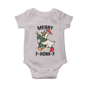Merry F Caw F Goose Baby Onesie Funny Christmas Gift TS12 Ice Gray Print Your Wear